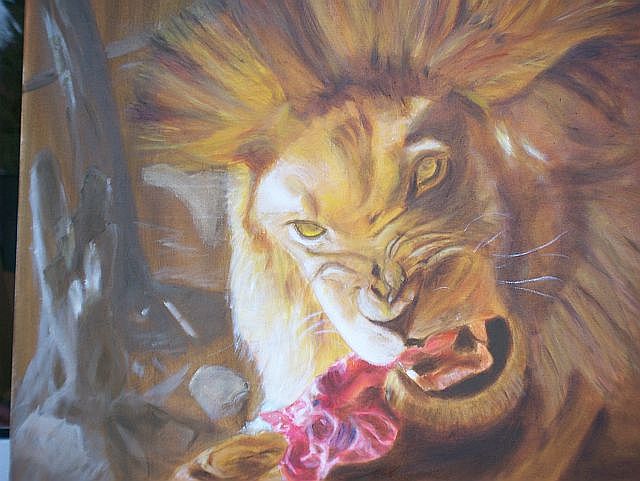 Löwe, 100 cm x 80 cm, 2005, Öl