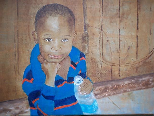 Begegnung in Sansibar, 70cmx40cm, 2014, Öl