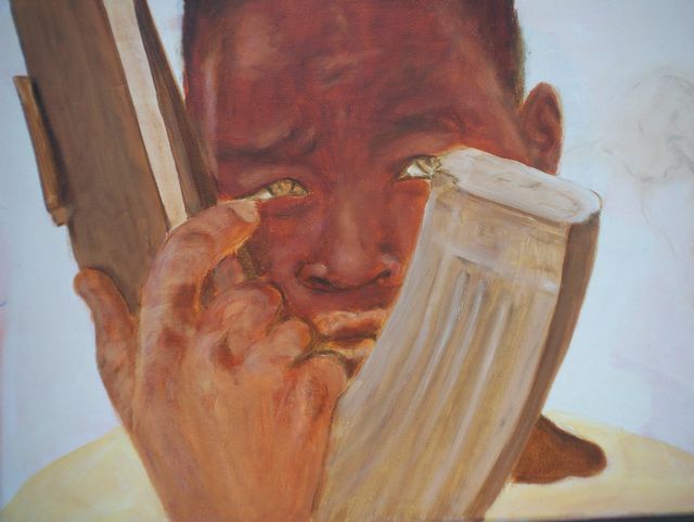 Kindersoldat,60cmx40cm, 2015, Öl