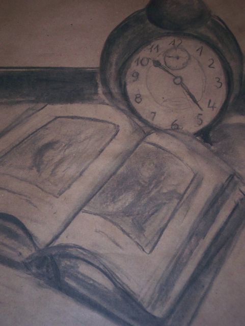 Stillleben, 40cm×60cm, 2015, Kohle auf Papier