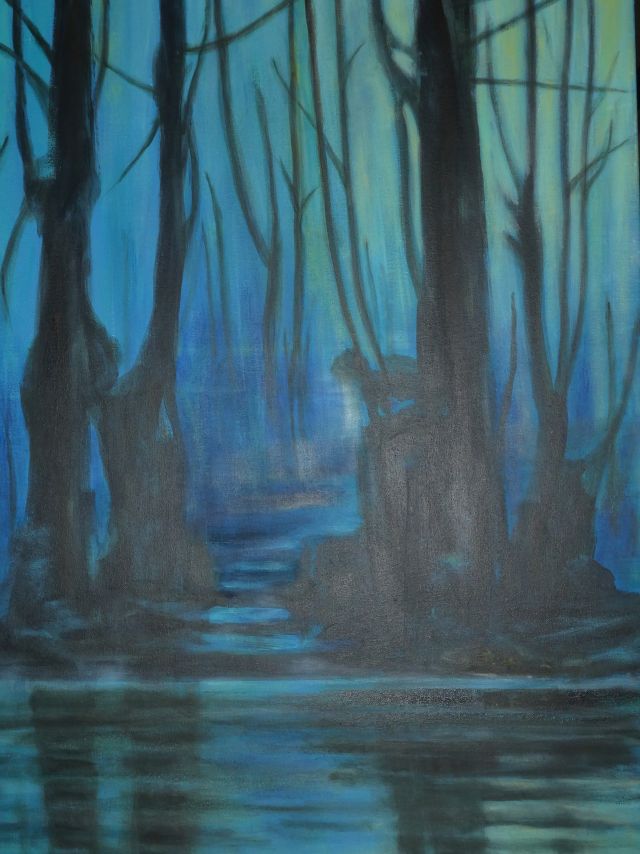 Nacht, 60cm×80cm, 2019, Öl