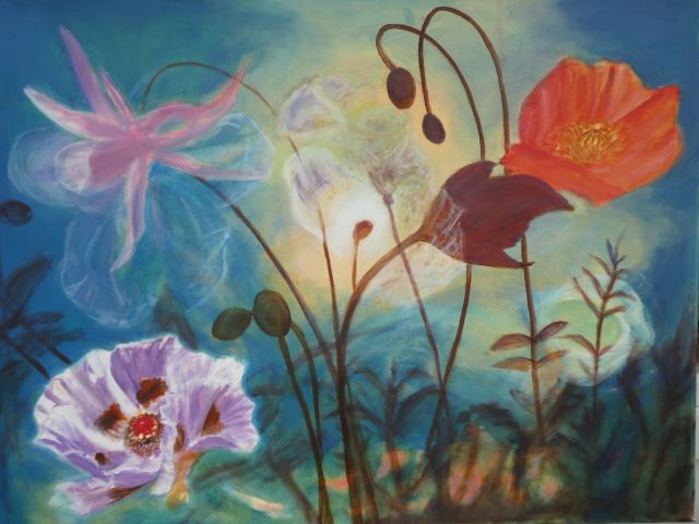 Weißt Du wo die Blumen blühen?, 100cm×70cm, 2019, Öl